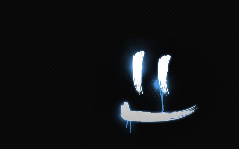 glowing smile graffiti