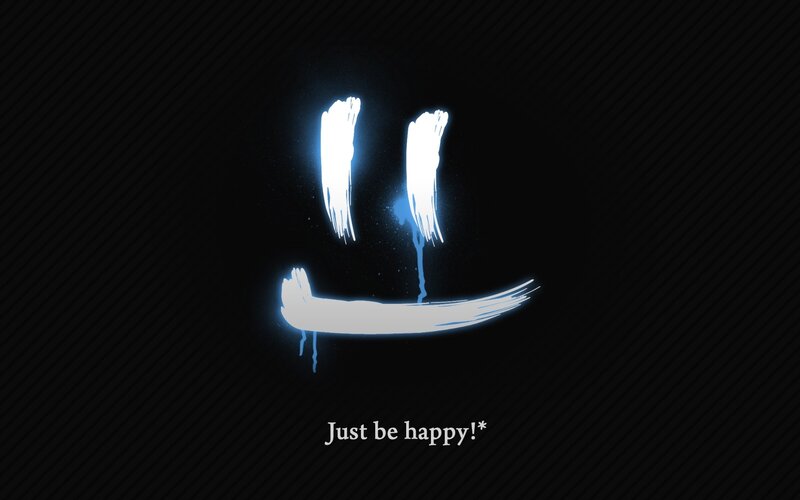 Glowing Smiley Face — Black, Minimalist, Digital Art
