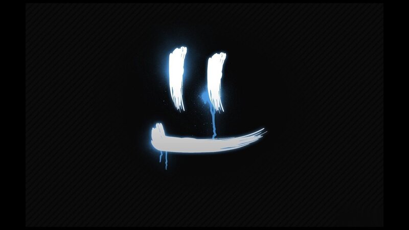Glowing Smiley Face — Black