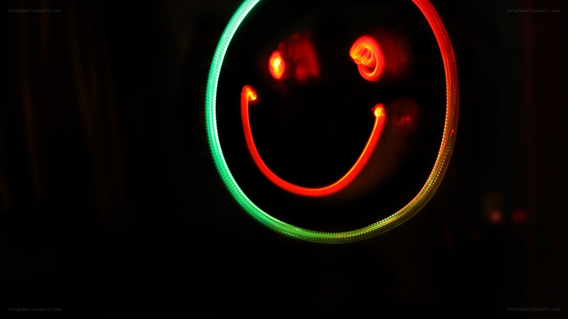 glowing smiley face light art