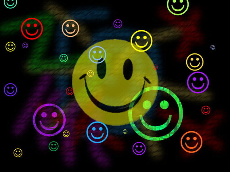 Glowing Smiley Faces — Black