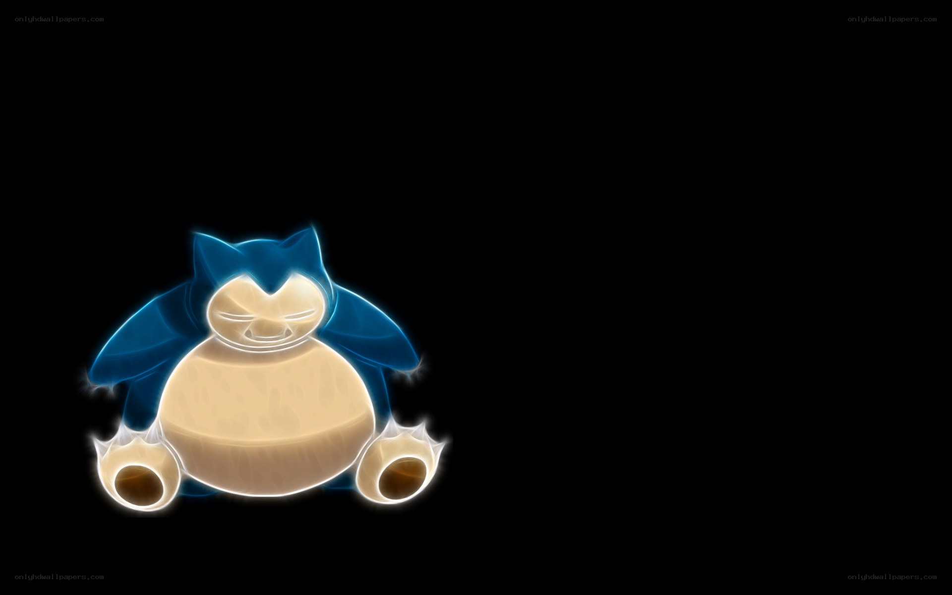 glowing snorlax on black