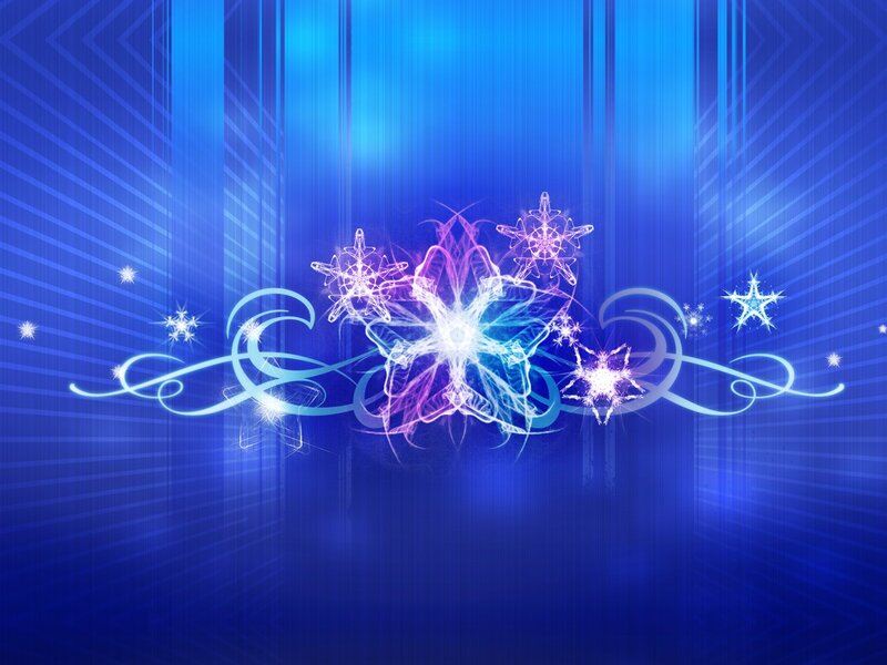 Glowing Snowflakes and Swirls