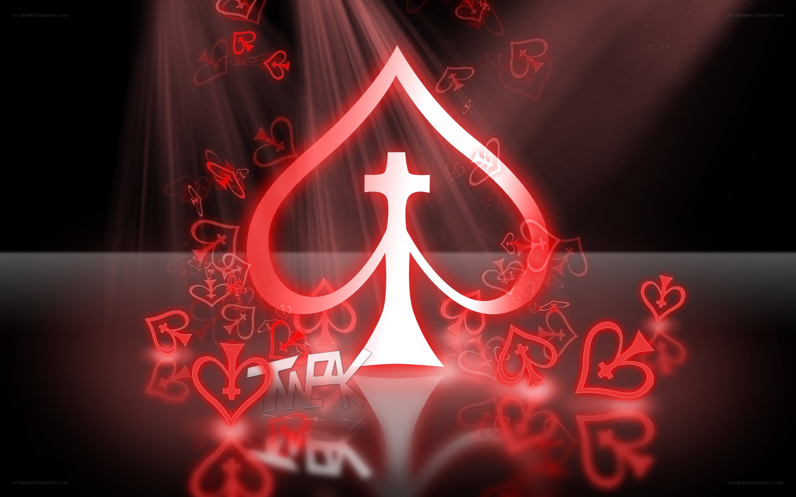 glowing spade symbol