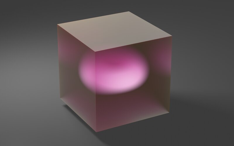 glowing sphere in a cube