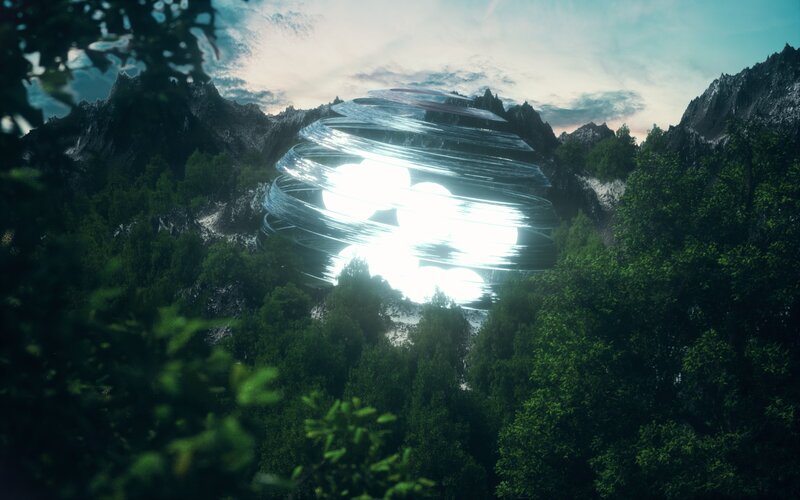Glowing Sphere in Forest