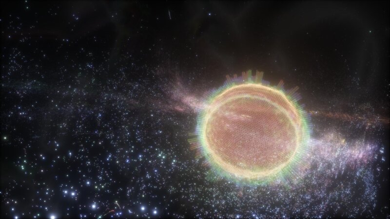 Glowing Sphere in Space — Black