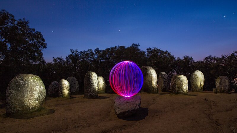 Glowing Sphere on Stone