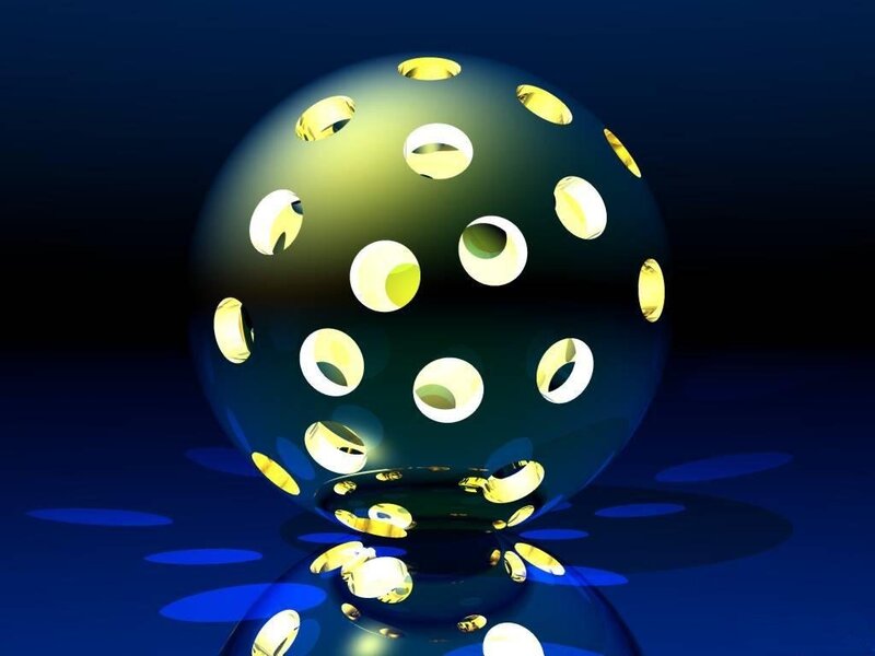 glowing sphere with holes