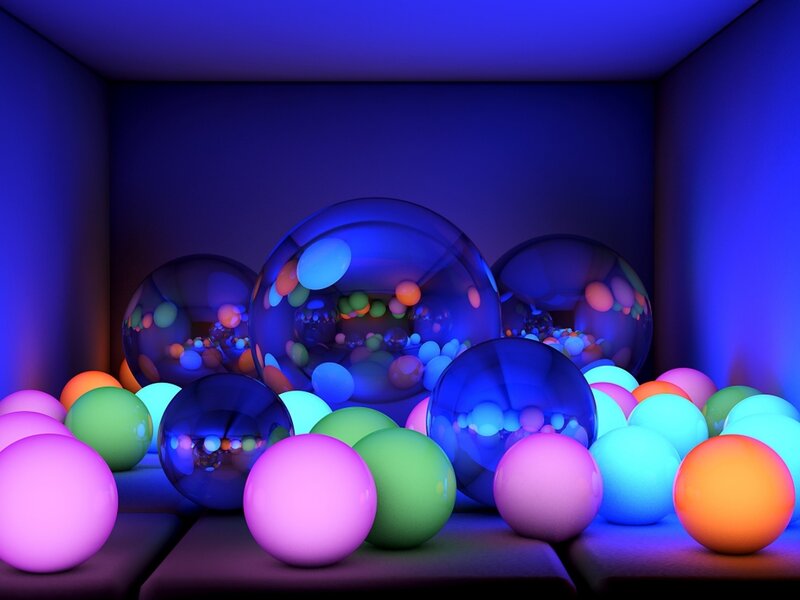 Glowing Spheres in a Box