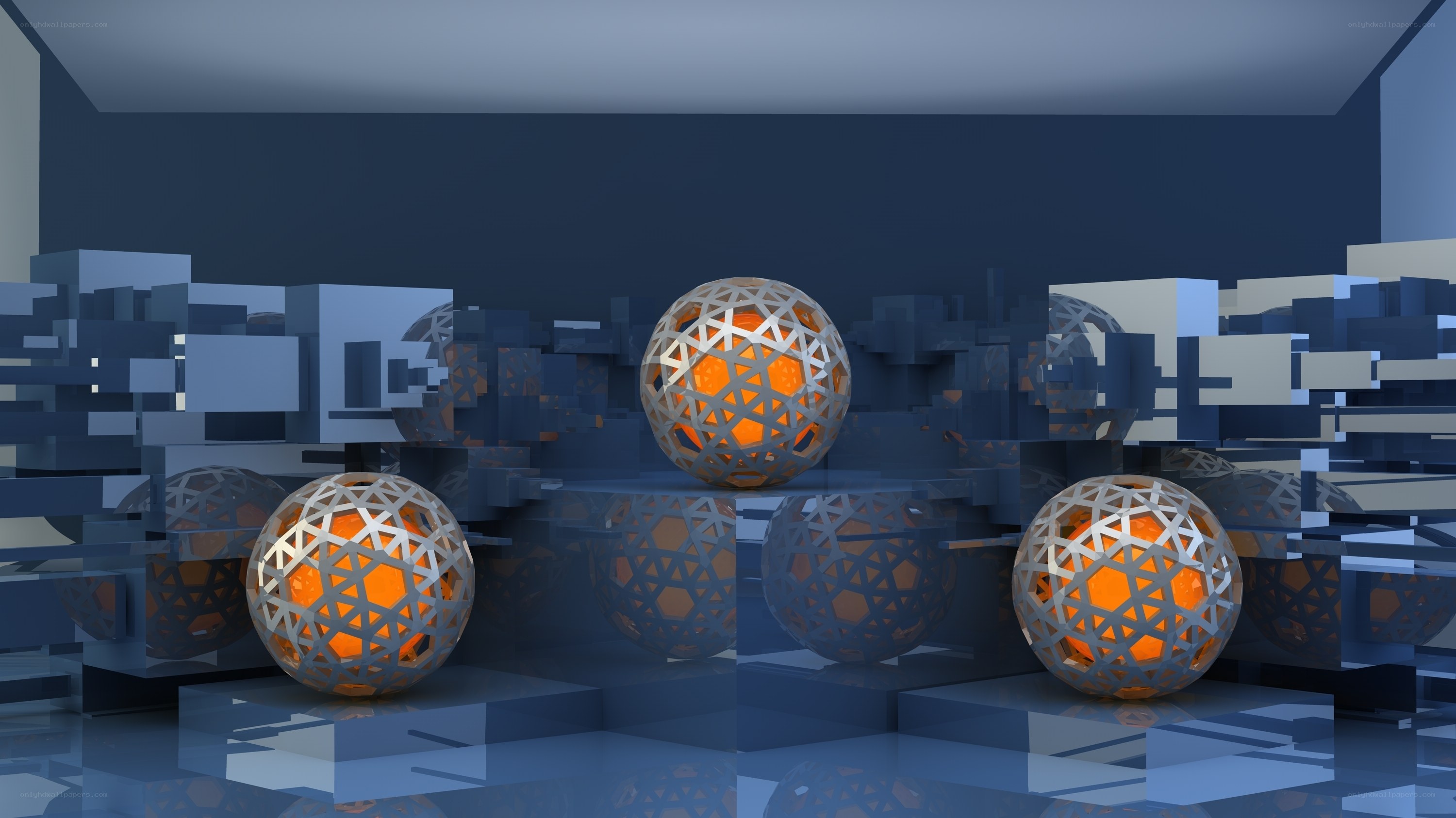 glowing spheres in a digital landscape