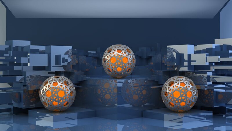 Glowing Spheres in Abstract Space
