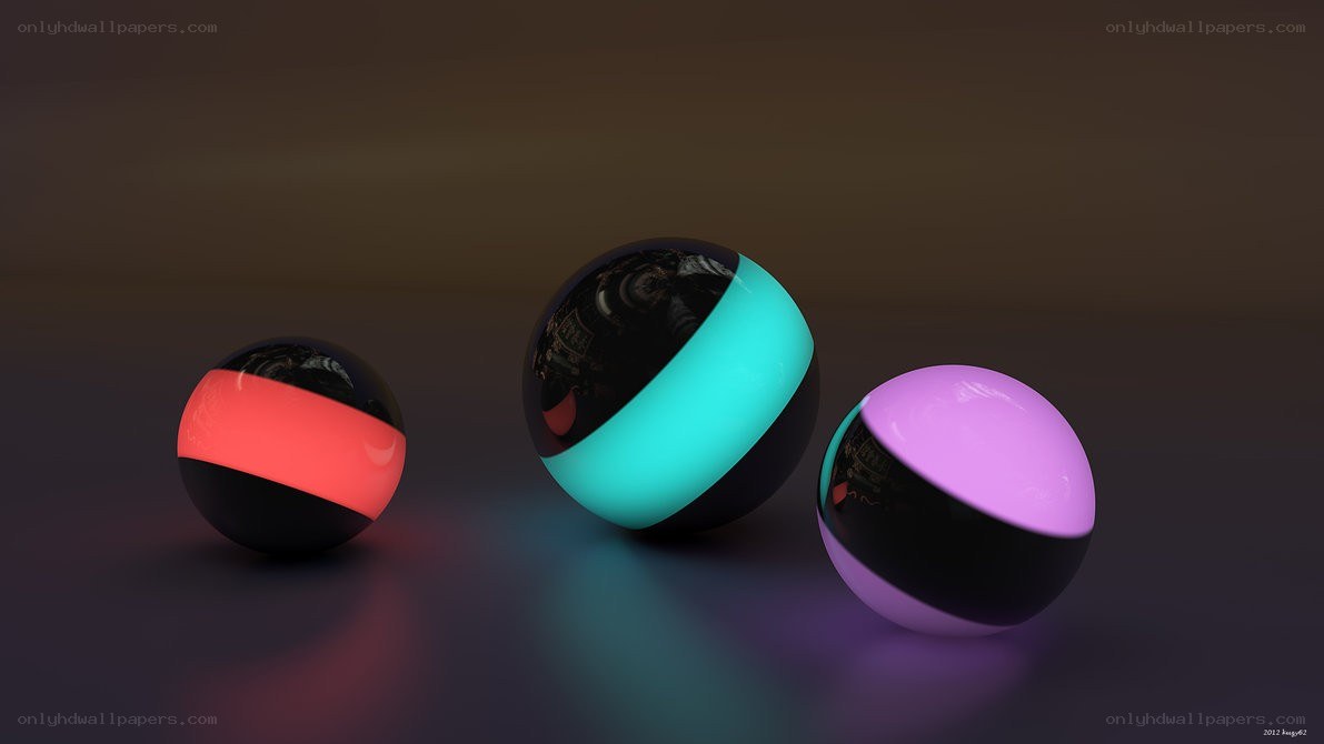 Glowing spheres in dark space