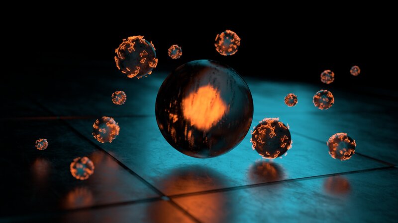 Glowing Spheres in Dark Space — Black