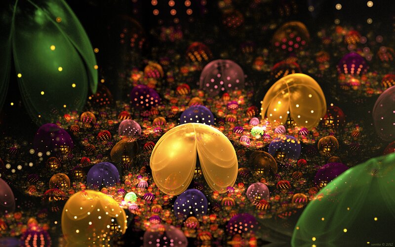 Glowing Spheres in Dark Space — Yellow