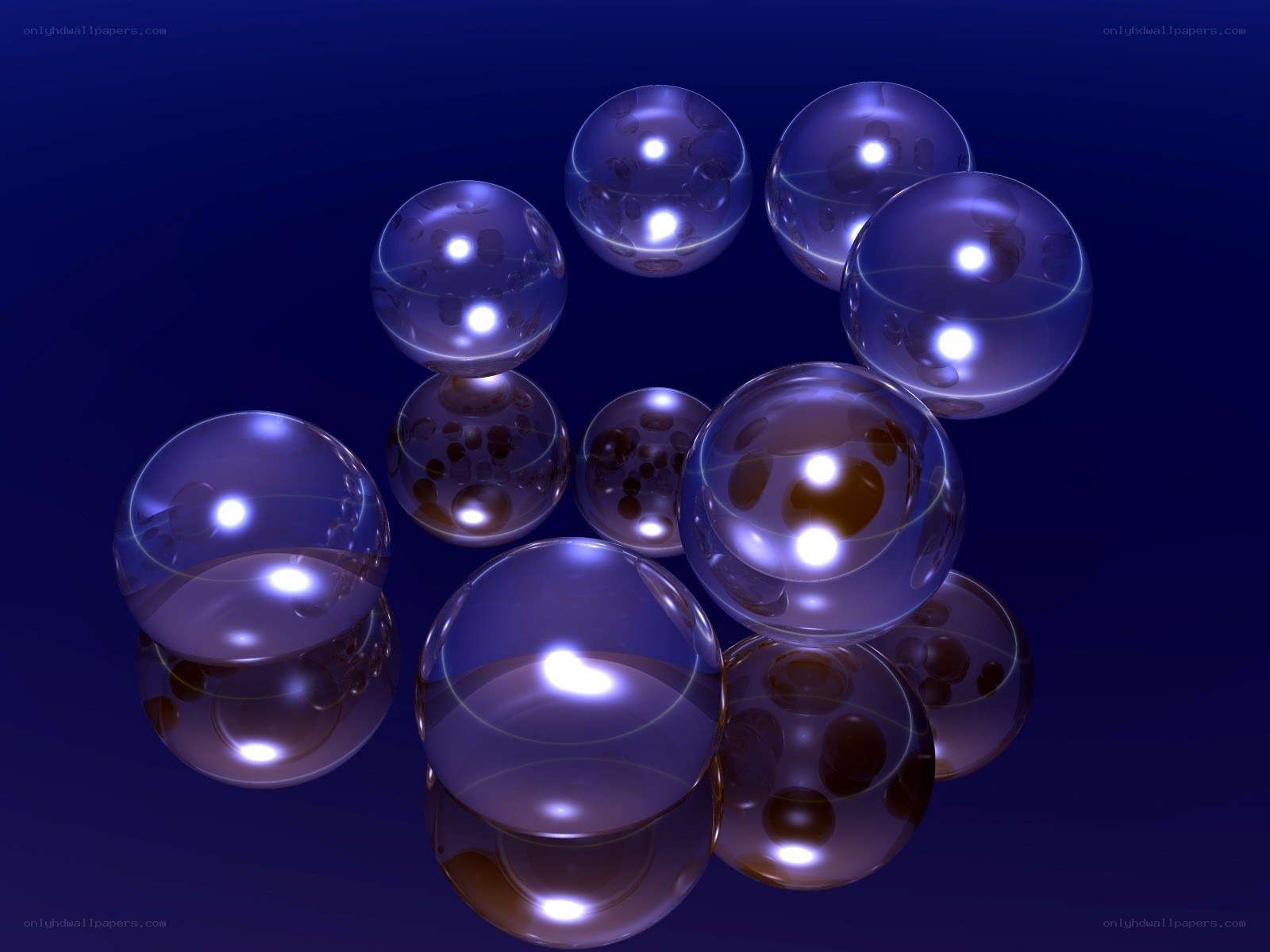 Glowing spheres in dark space