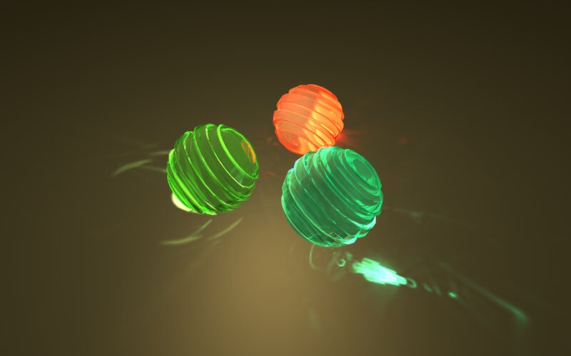 Glowing Spheres in Space — Green