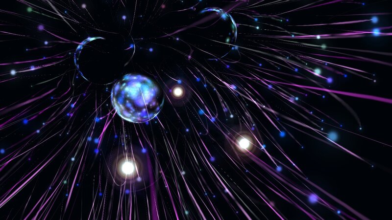 Glowing Spheres in Space — Purple