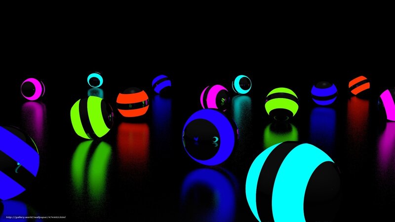 glowing spheres on black