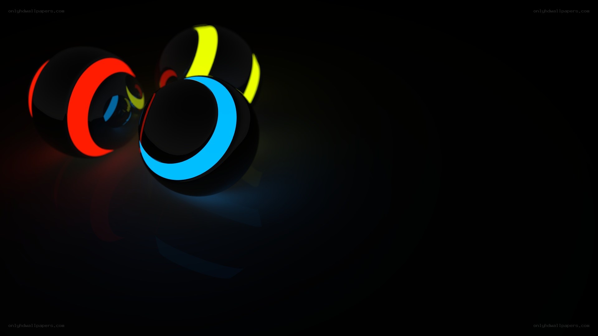glowing spheres on dark background