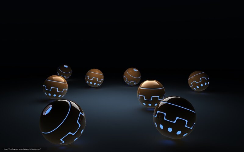 glowing spheres on dark background