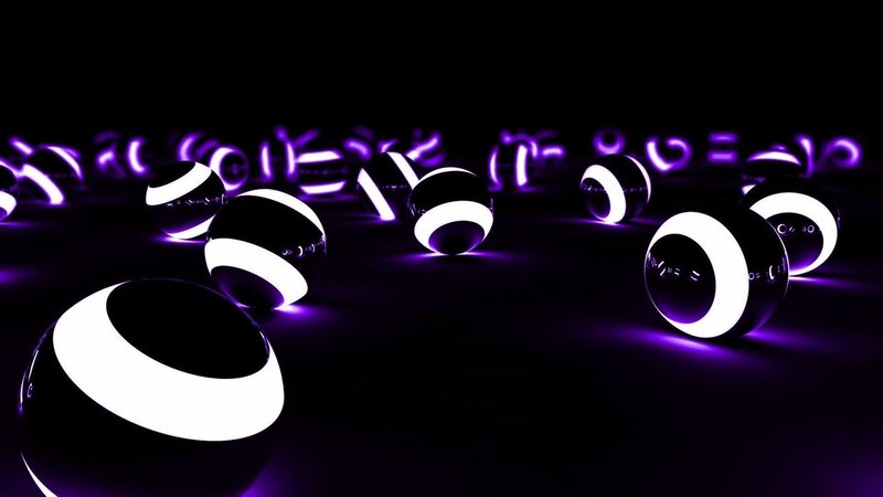 Glowing Spheres on Dark Surface — Black, Night, 3d Render, Light, Darkness
