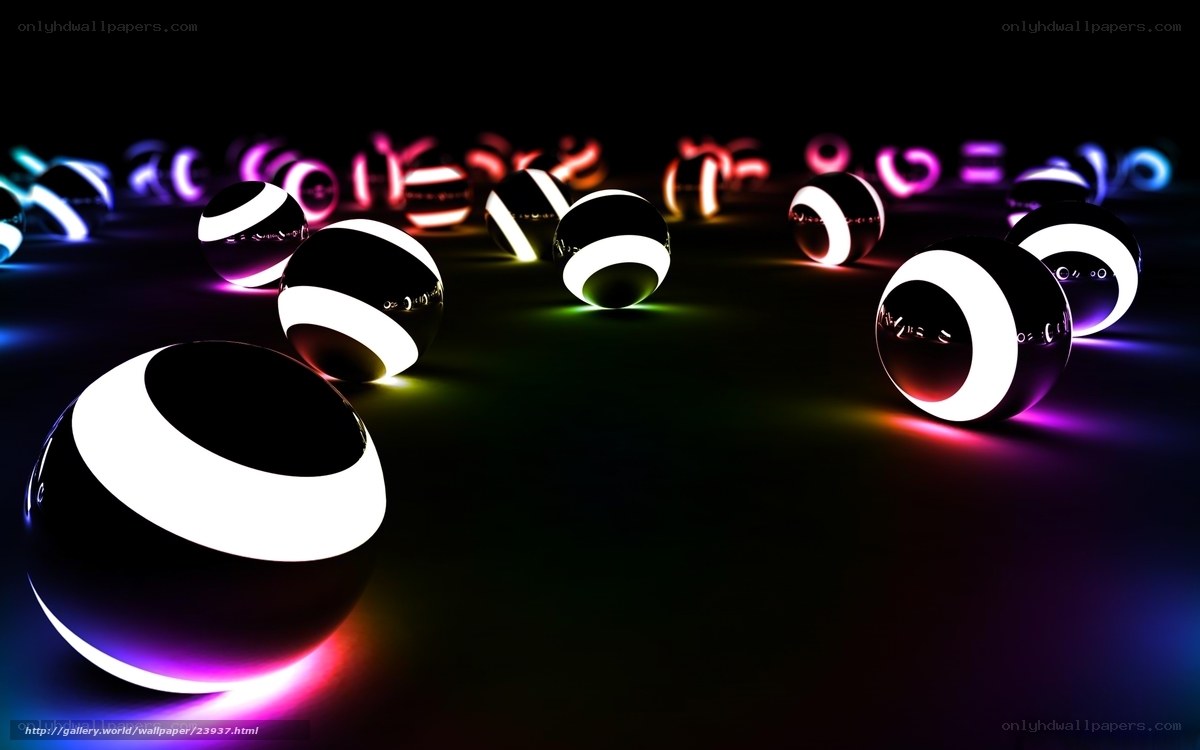 glowing spheres on dark surface