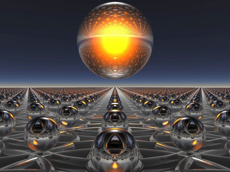 Glowing Spheres on Grid