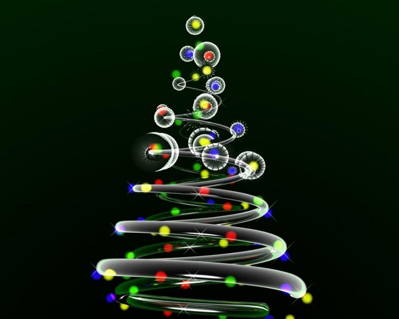 Glowing Spiral Christmas Tree — Black