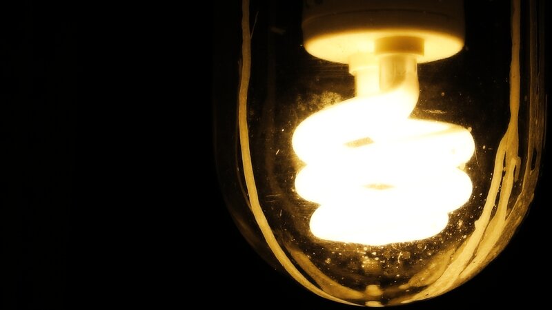 glowing spiral light bulb