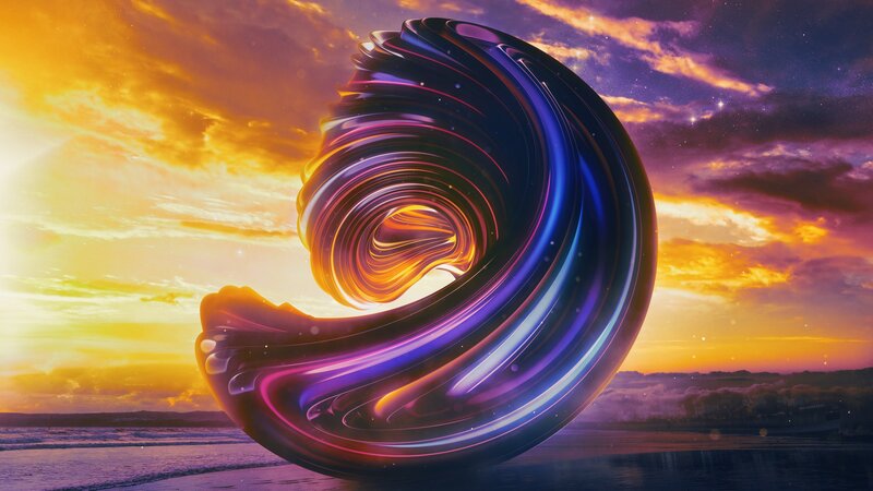 Glowing Spiral Sculpture