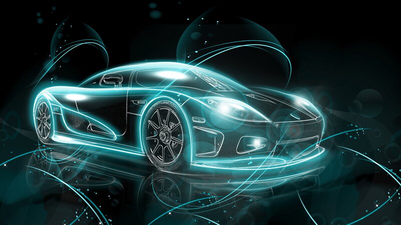 Glowing Sports Car