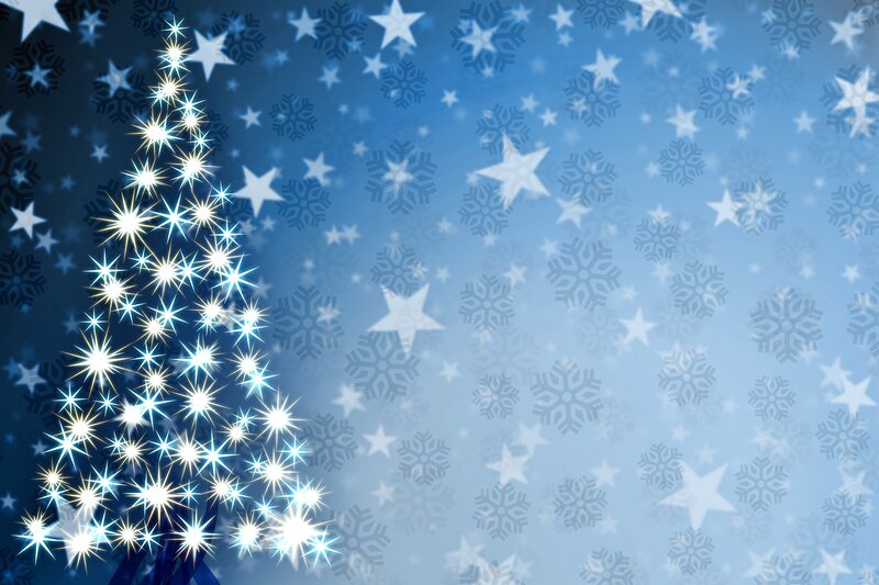 Glowing Star Christmas Tree — Blue, Festive