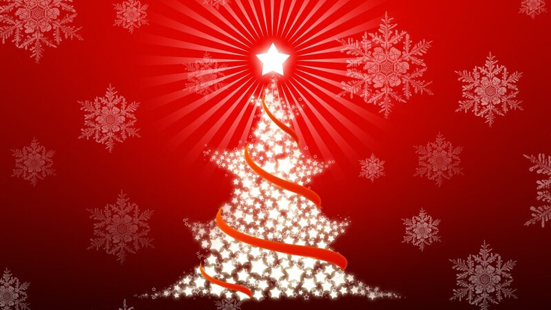 Glowing Star Christmas Tree — Red
