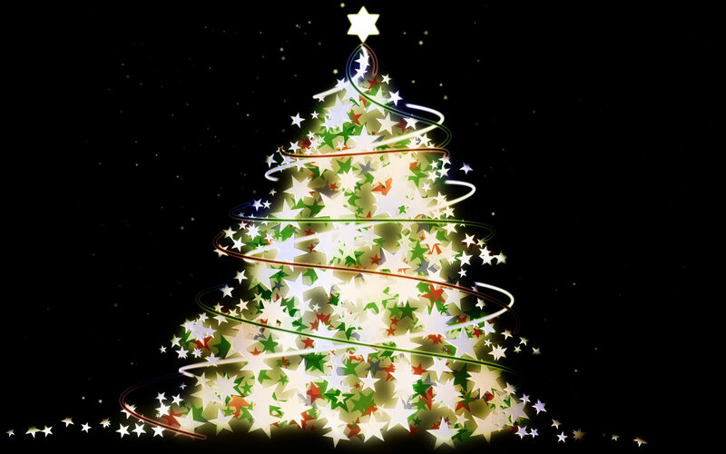Glowing Star-decorated Tree