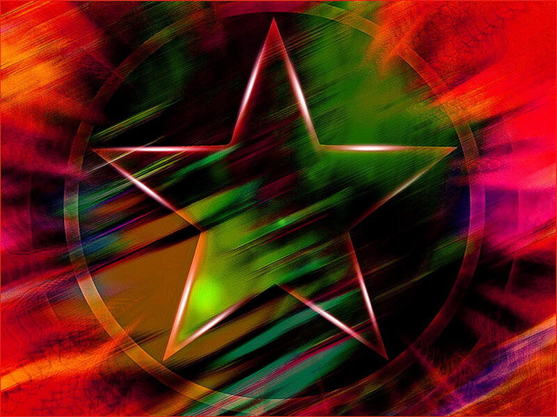 Glowing Star in Circle