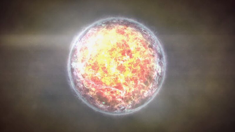 glowing star in space