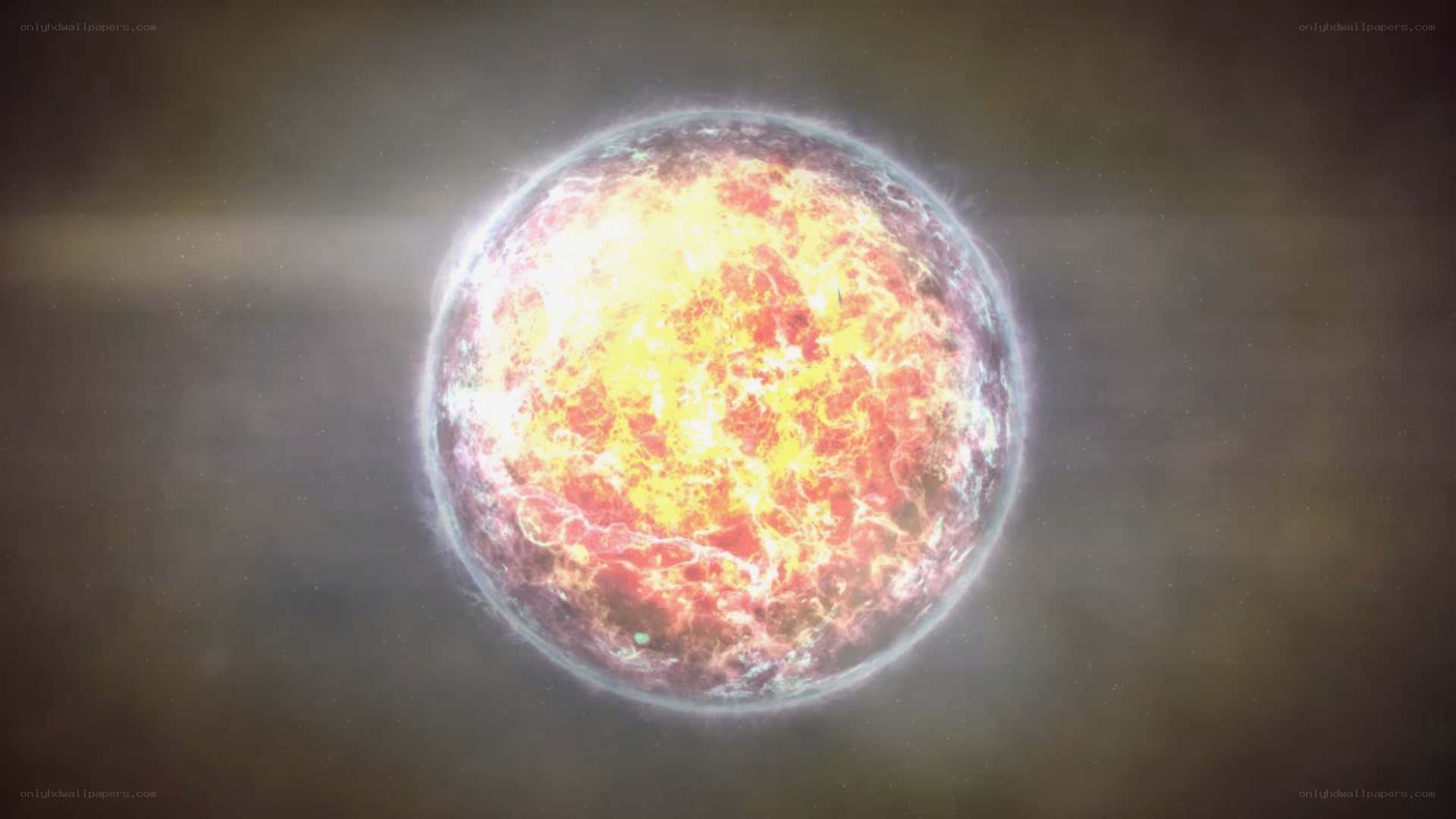 glowing star in space