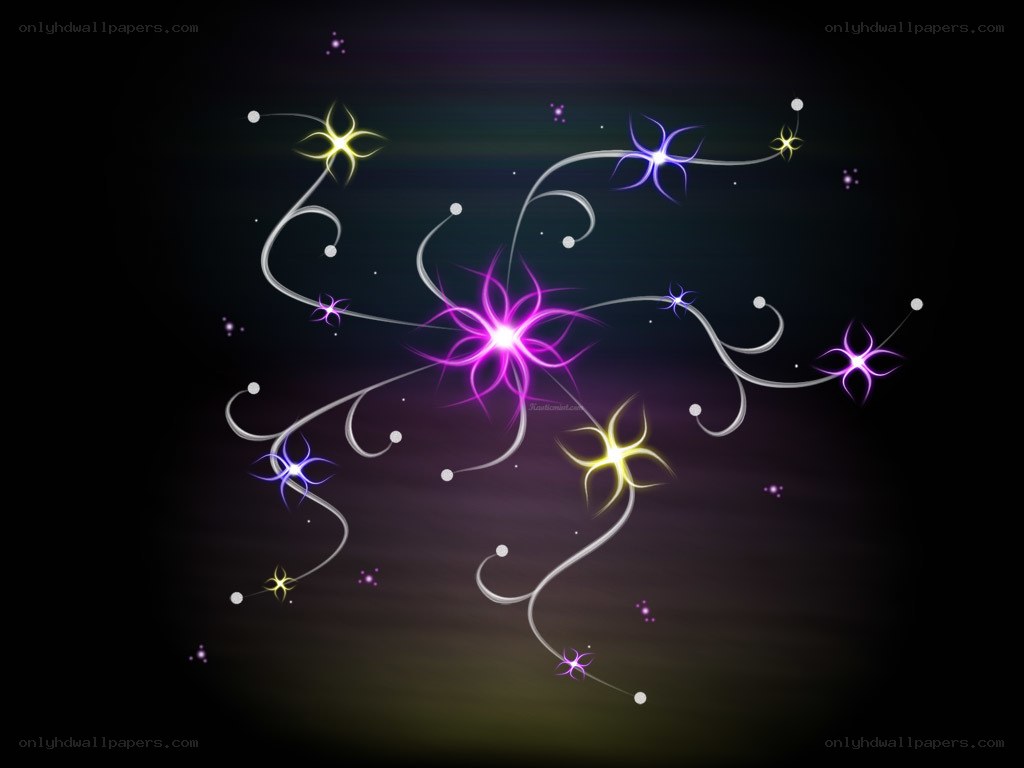 glowing star patterns on dark background