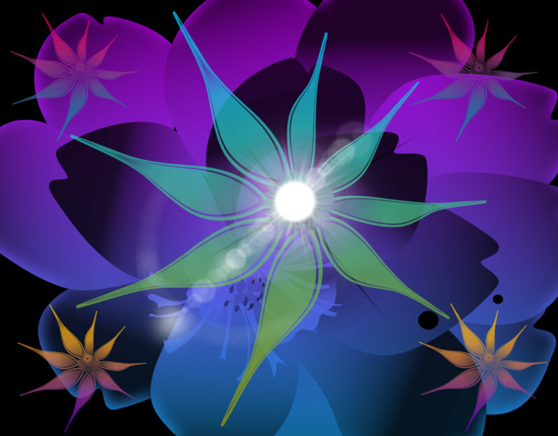 Glowing Star-shaped Flowers