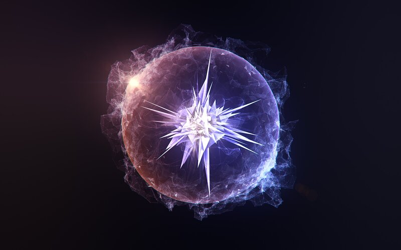 glowing starburst sphere