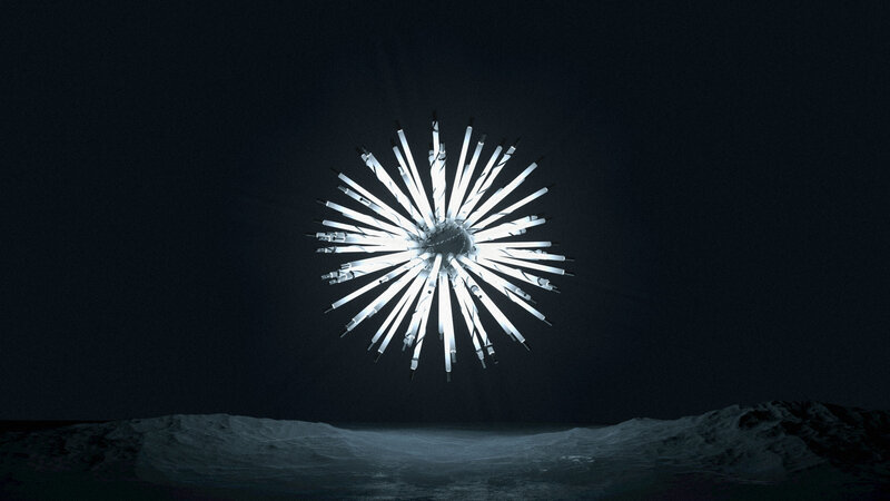 Glowing Starburst Structure