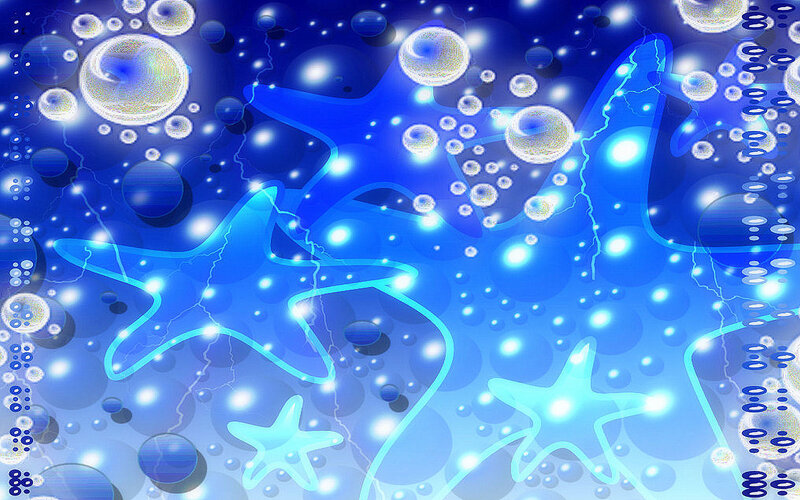 Glowing Starfish Underwater
