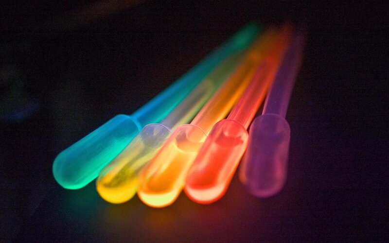 glowing sticks in dark