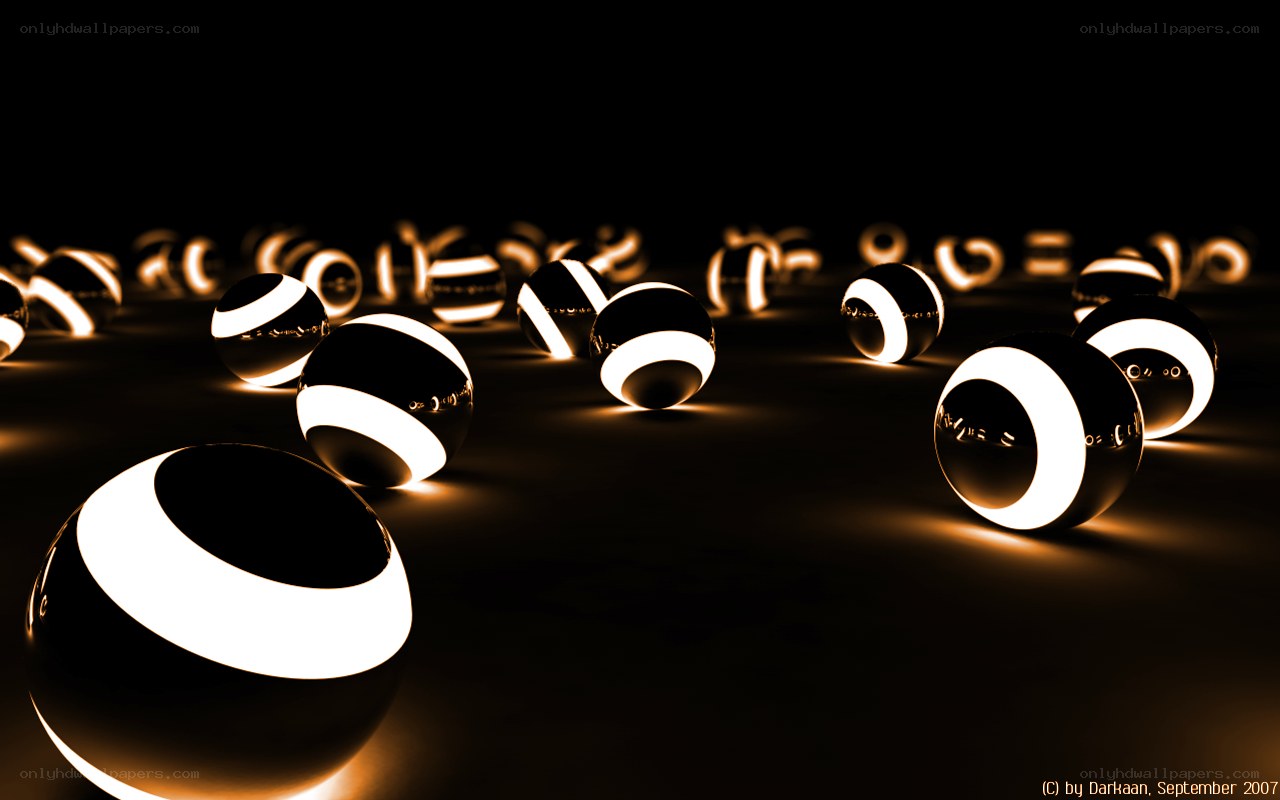 glowing striped spheres