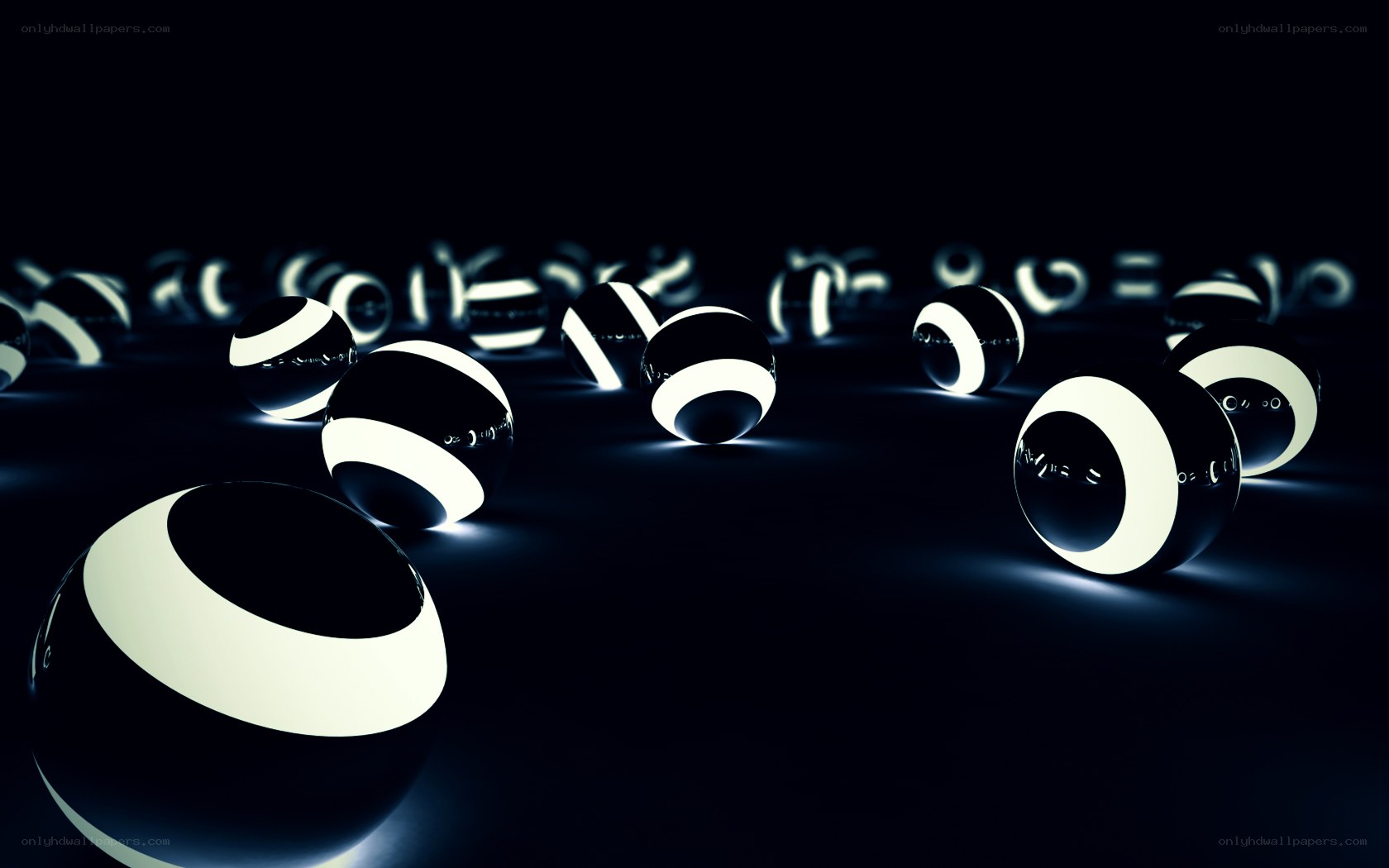 Glowing striped spheres