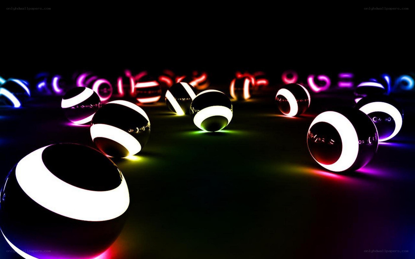 glowing striped spheres