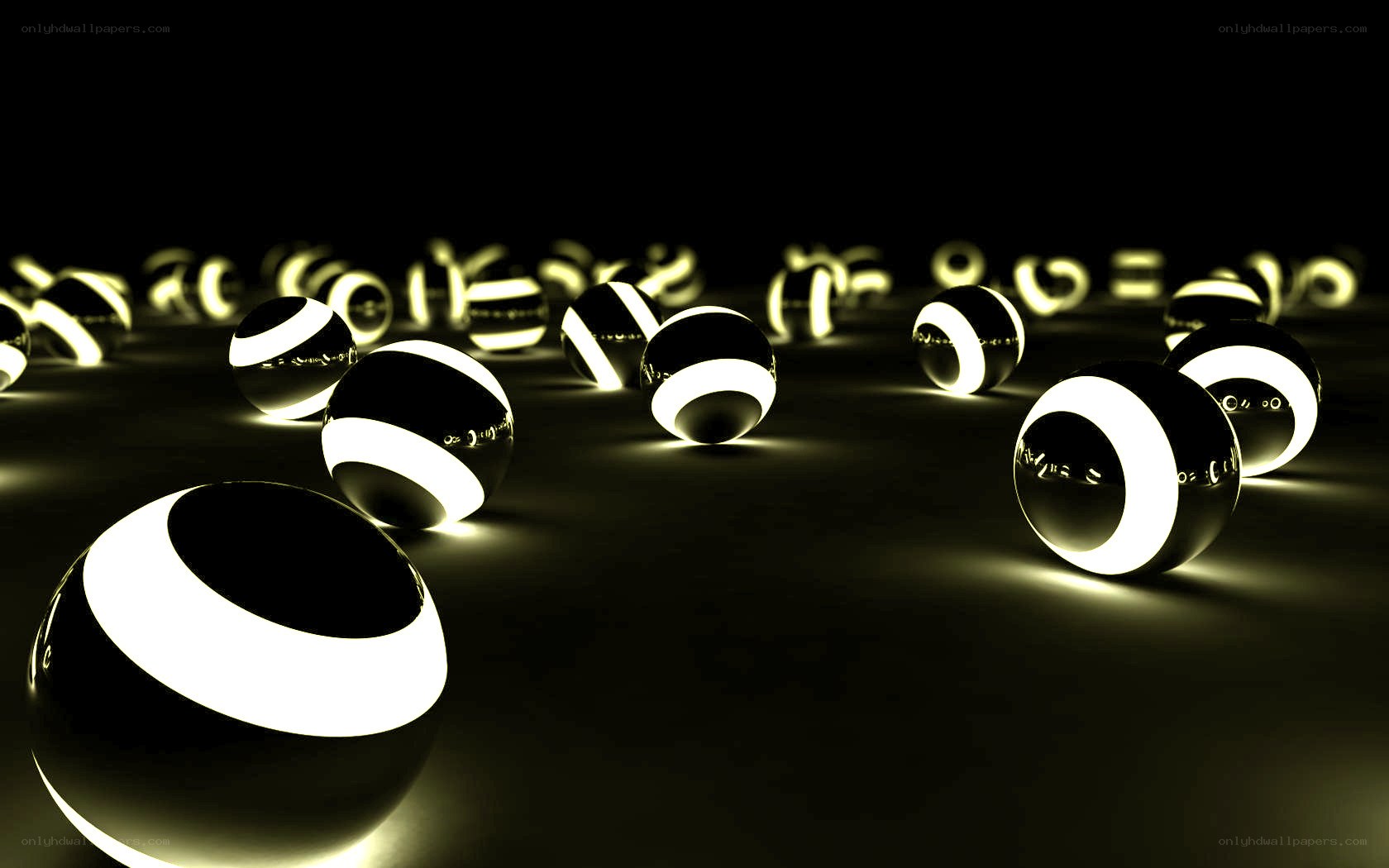 glowing striped spheres