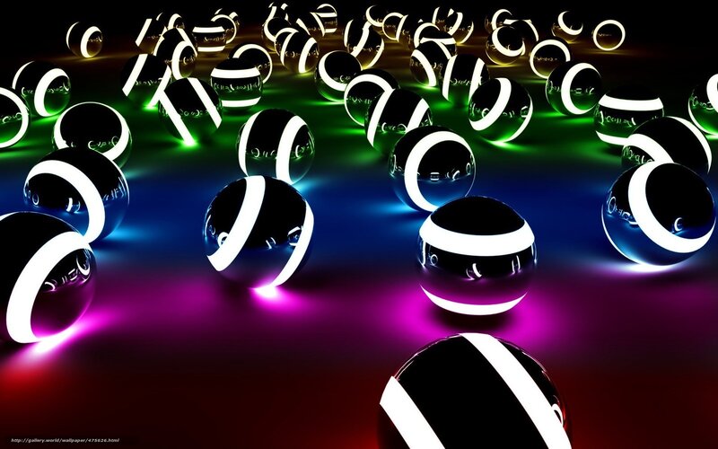 Glowing Striped Spheres — Black, Dark, 3d Render