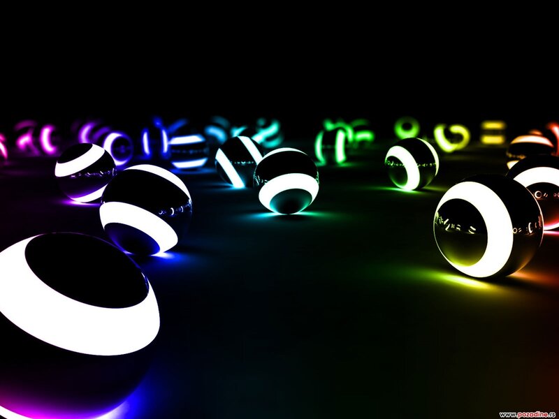 Glowing Striped Spheres — Black